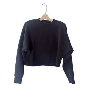 Athleta Black Long Sleeve Sweatshirt Shorter Length Cropped Athletic